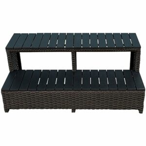 Canadian Spa Rattantreppe Braun für Whirlpools 43 cm x 106 cm x 57 cm