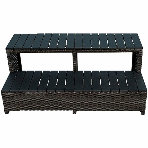 Canadian Spa Rattantreppe Braun für Whirlpools 43 cm x 106 cm x 57 cm