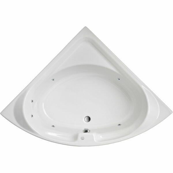 Eckwanne Laguna 136 cm x 136 cm Weiß inkl. Whirlpoolsystem Typ 1 Chrom