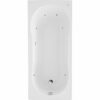 Badewanne Nixe 170 cm x 75 cm Weiß inkl. Whirlpool Typ 1 Chrom