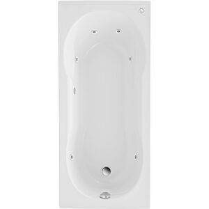 Badewanne Nixe 170 cm x 75 cm Weiß inkl. Whirlpool Typ 1 Chrom