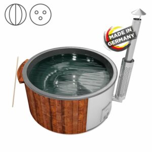 Holzklusiv Hot Tub Saphir 200 Thermoholz Basic Deluxe Wanne Anthrazit