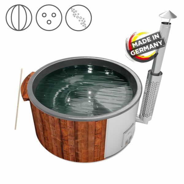 Holzklusiv Hot Tub Saphir 200 Thermoholz Spa Wanne Anthrazit