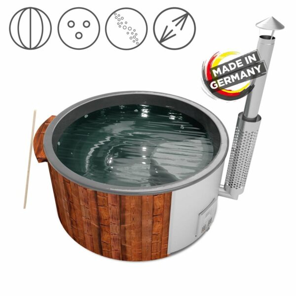 Holzklusiv Hot Tub Saphir 200 Thermoholz Spa Deluxe Wanne Anthrazit