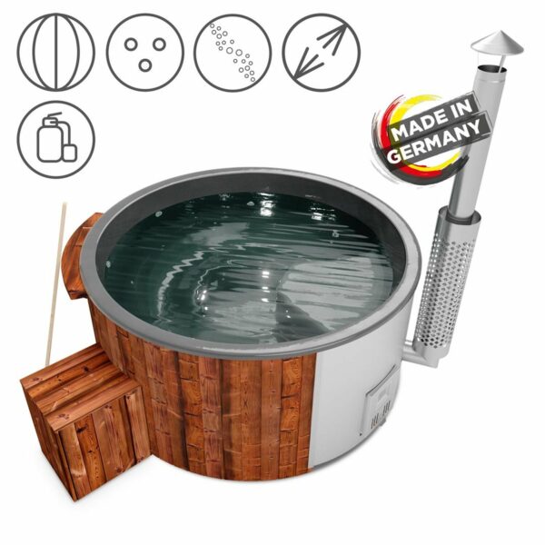 Holzklusiv Hot Tub Saphir 200 Thermoholz Spa Deluxe Clean Wanne Anthrazit