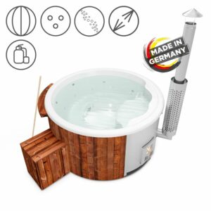 Holzklusiv Hot Tub Saphir 180 Thermoholz Spa Deluxe Clean Wanne Weiß