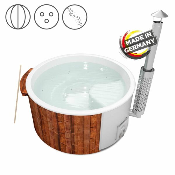 Holzklusiv Hot Tub Saphir 200 Thermoholz Spa Wanne Weiß