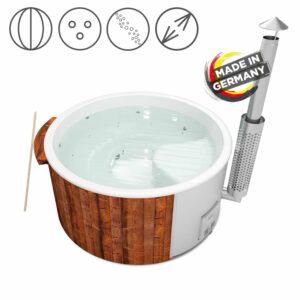 Holzklusiv Hot Tub Saphir 200 Thermoholz Spa Deluxe Wanne Weiß