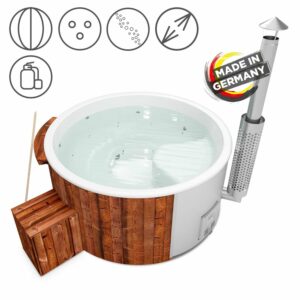 Holzklusiv Hot Tub Saphir 200 Thermoholz Spa Deluxe Clean Wanne Weiß