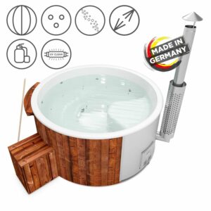 Holzklusiv Hot Tub Saphir 200 Thermoholz Spa Deluxe Clean UV Wanne Weiß