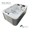 TroniTechnik Outdoor Whirlpool Spa TINO PRO mit Isolierung Weiß Silber Marmoriert 195cm x 127cm mit Heizung
