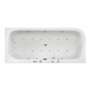 Ottofond Whirlpool-Komplettset Spirit 180x80 cm Links Weiß  mit Wannenrandarmatu