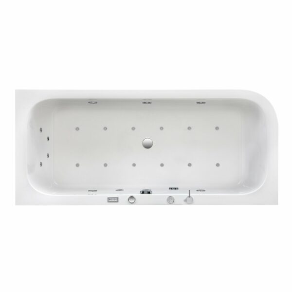 Ottofond Whirlpool-Komplettset Spirit 180x80 cm Links Weiß  mit Wannenrandarmatu